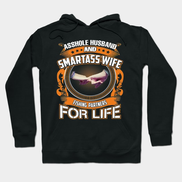 Husband and Wife Fishing Partners For Life Fisherman Hoodie by omorihisoka